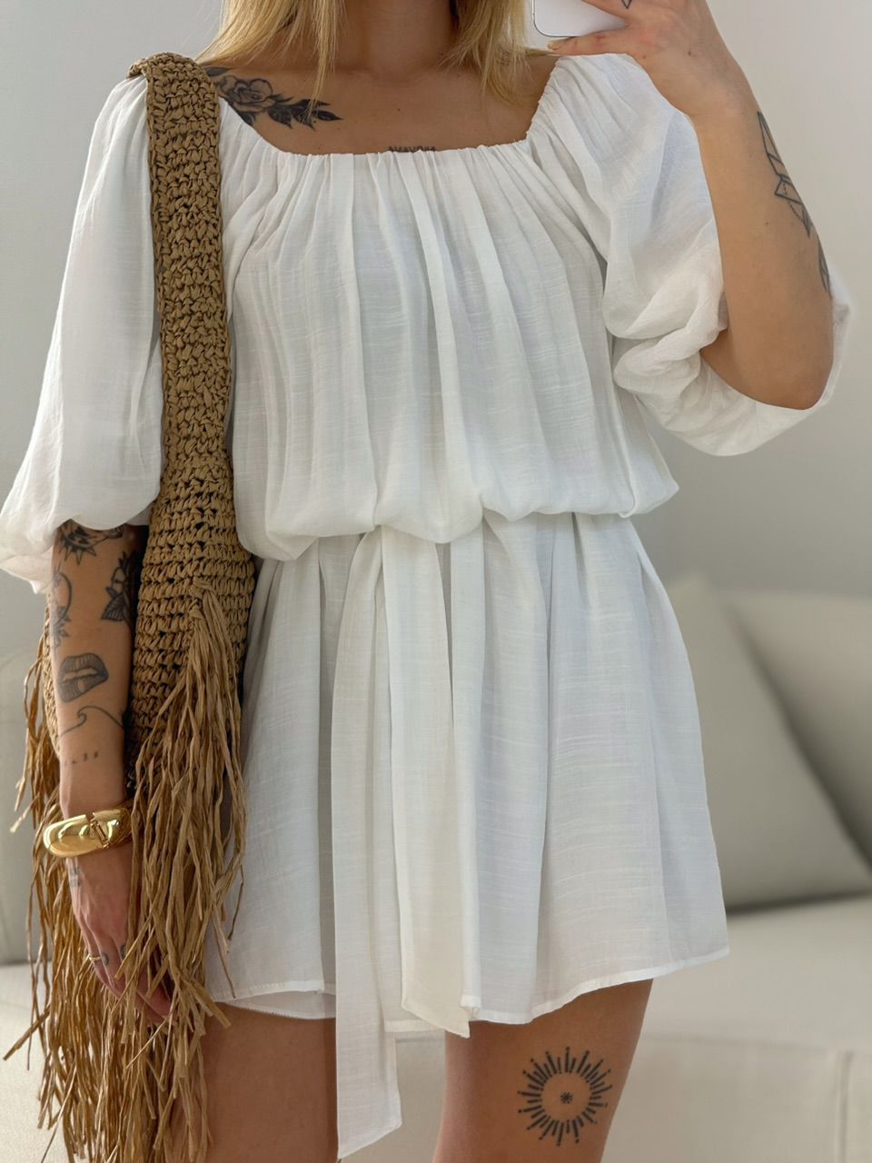VESTIDO LIDIA MANGA BUFANTE OFF