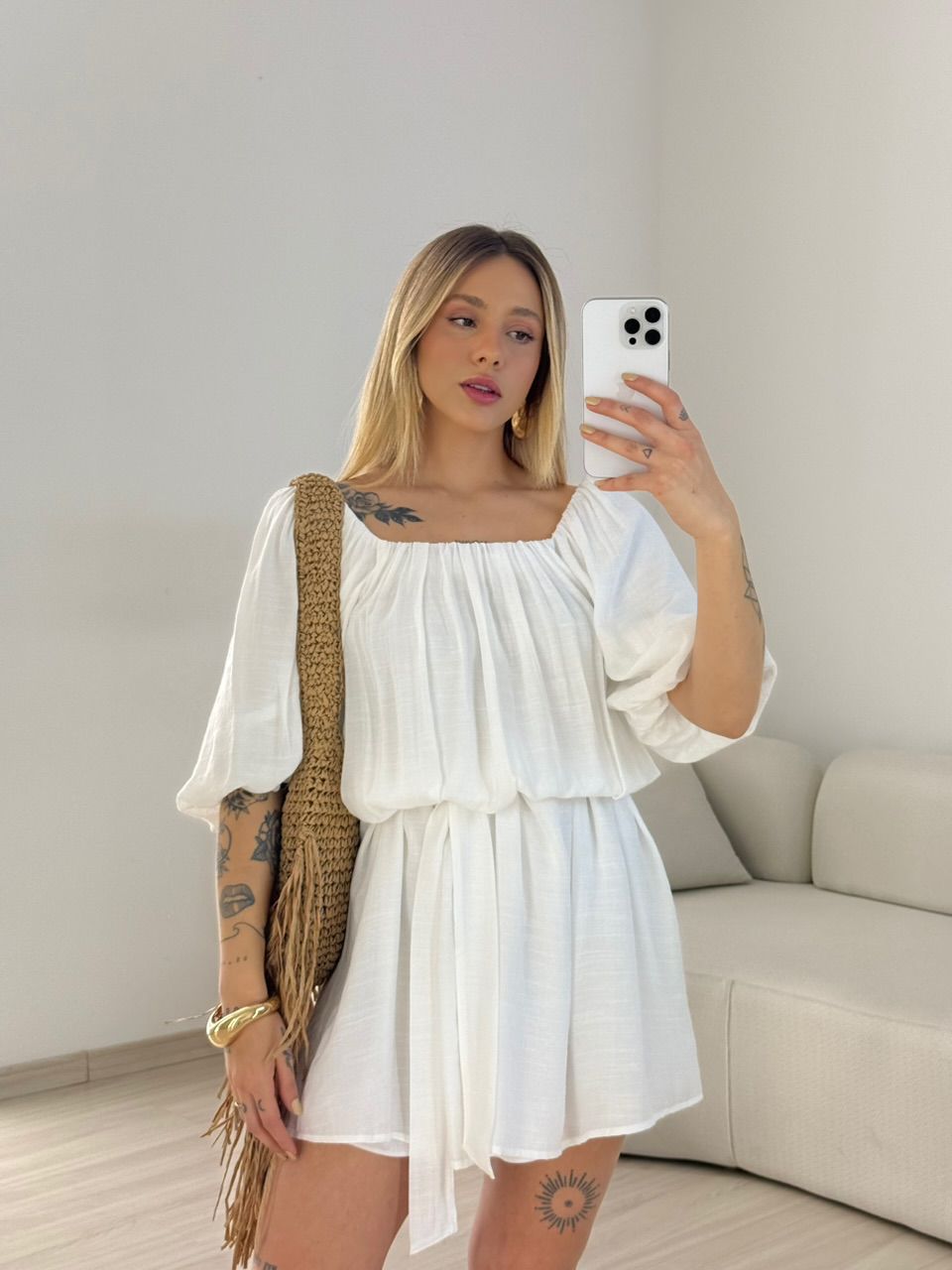 VESTIDO LIDIA MANGA BUFANTE OFF