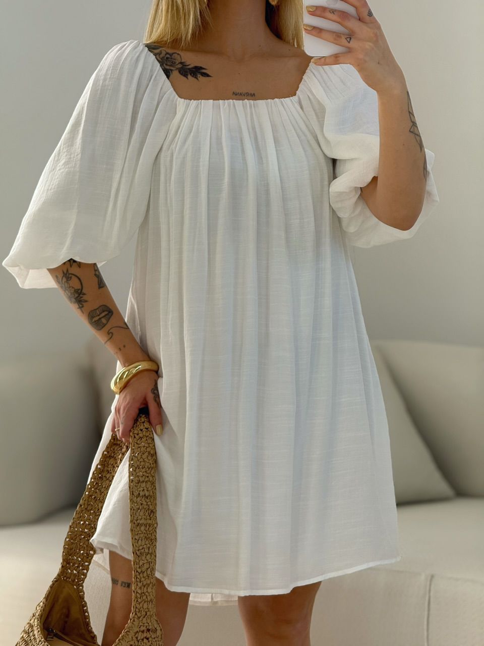 VESTIDO LIDIA MANGA BUFANTE OFF