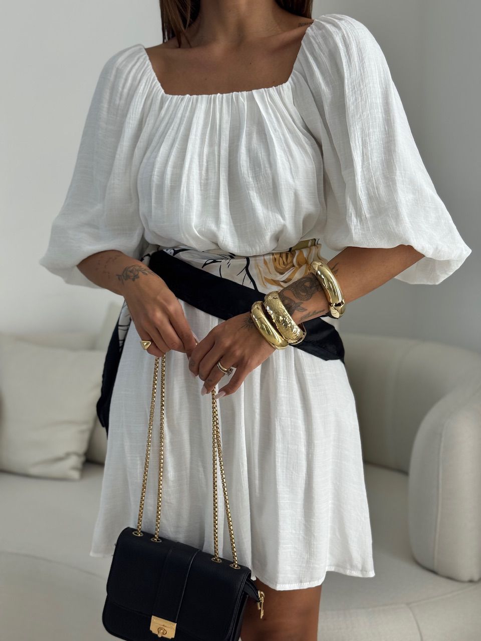 VESTIDO LIDIA MANGA BUFANTE OFF