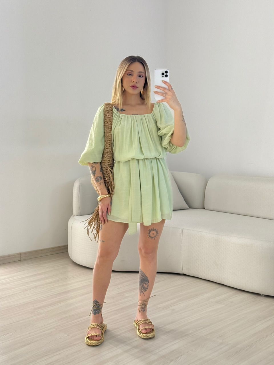 VESTIDO LIDIA MANGA BUFANTE VERDE