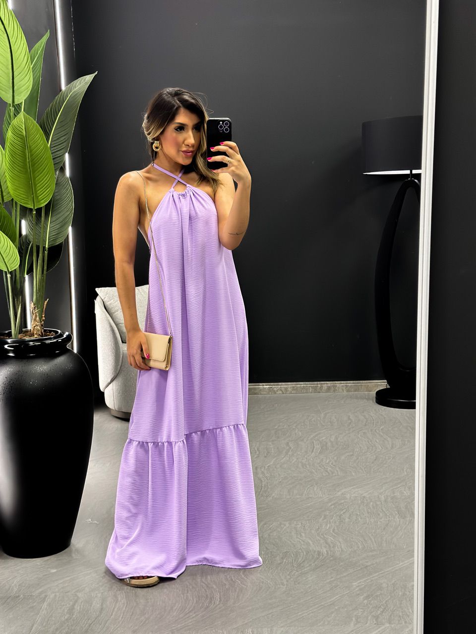 VESTIDO COPACABANA FRENTE ÚNICA Lilas - 0043520066 - CAROLLA FERRARO
