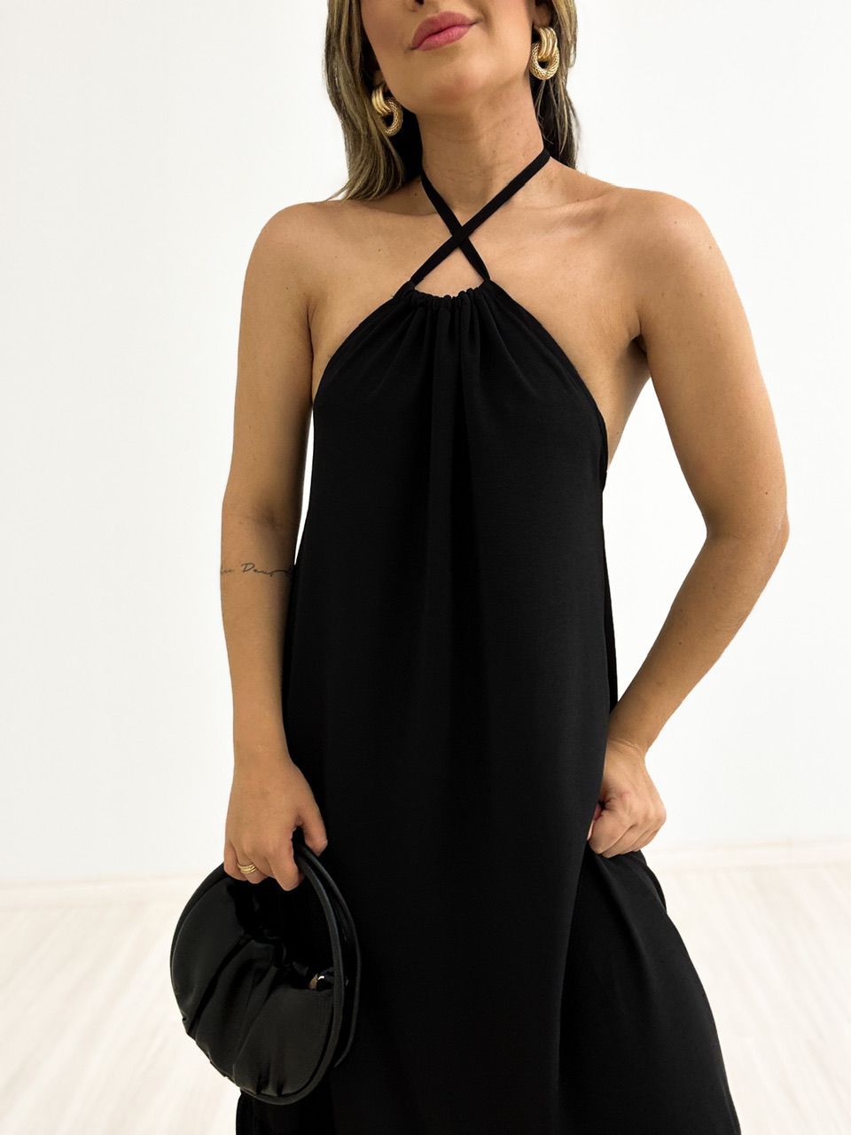 VESTIDO COPACABANA FRENTE ÚNICA preto