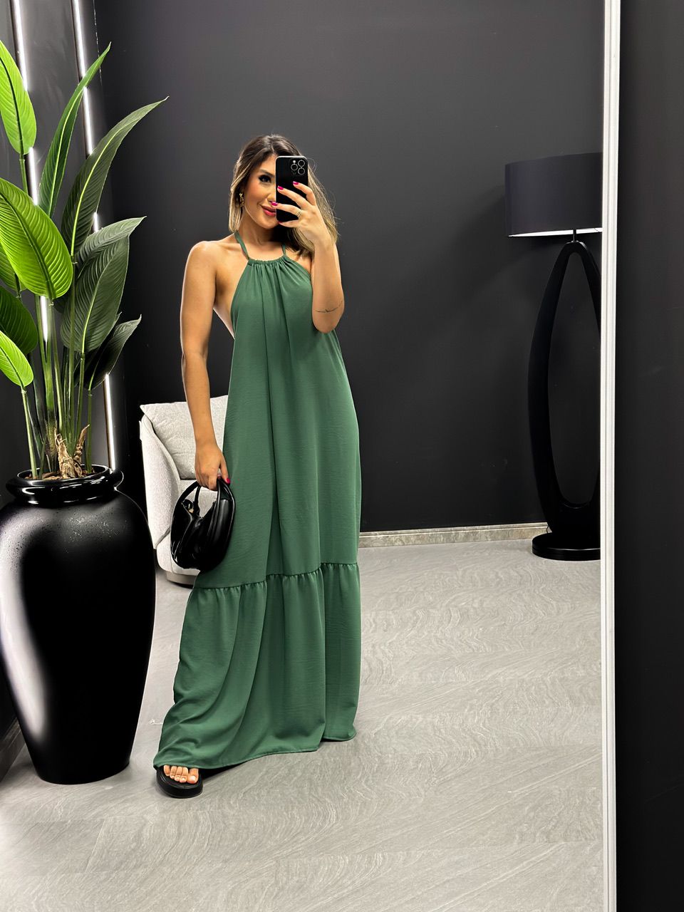 VESTIDO COPACABANA FRENTE ÚNICA verde - 0043520014 - CAROLLA FERRARO