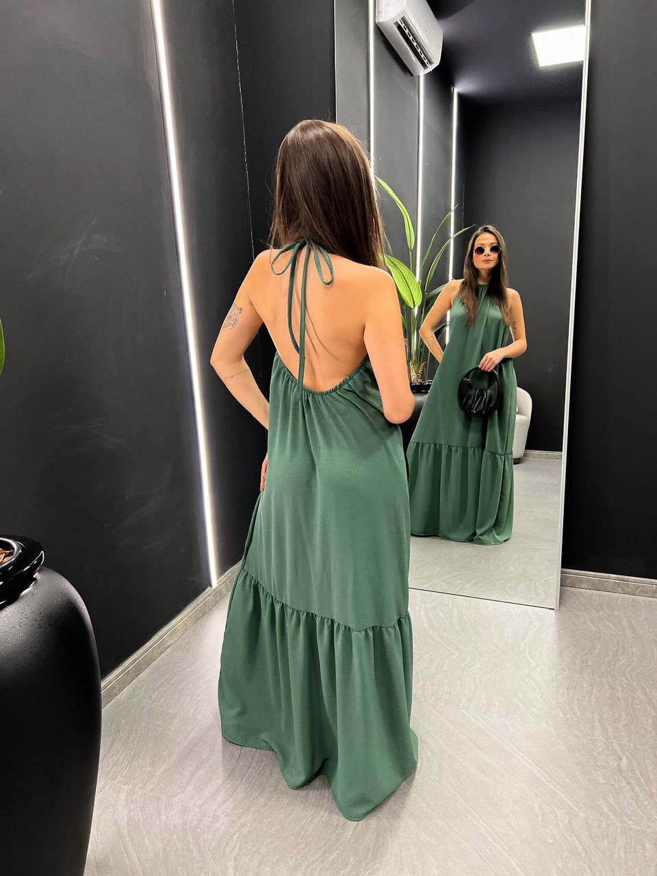 VESTIDO COPACABANA FRENTE ÚNICA verde
