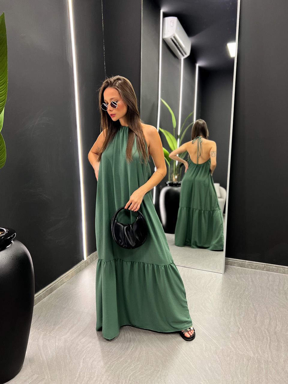 VESTIDO COPACABANA FRENTE ÚNICA verde