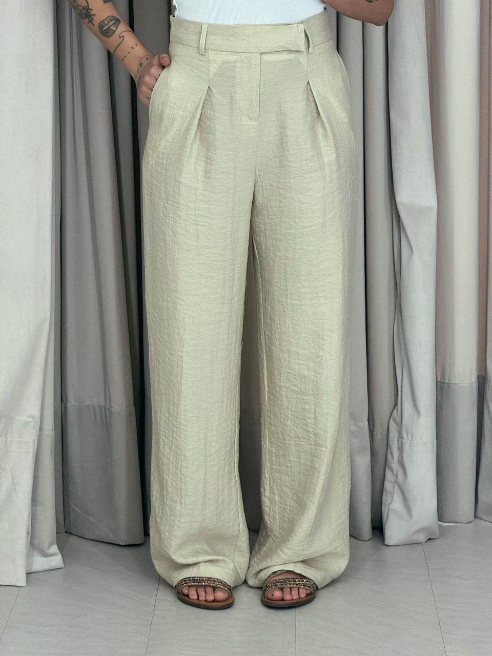 CALÇA SAMANTA PANTALONA MARFIM