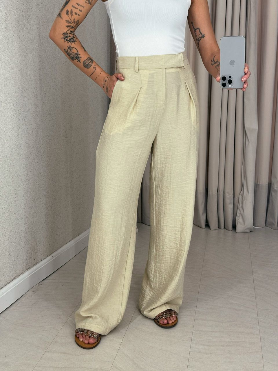 CALÇA SAMANTA PANTALONA MARFIM