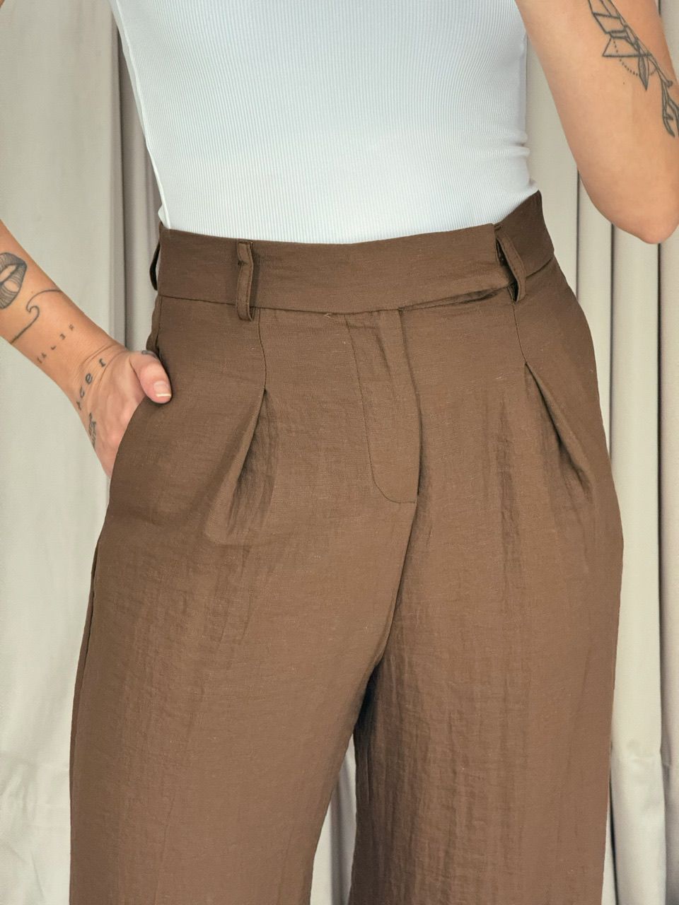 CALÇA SAMANTA PANTALONA MARROM