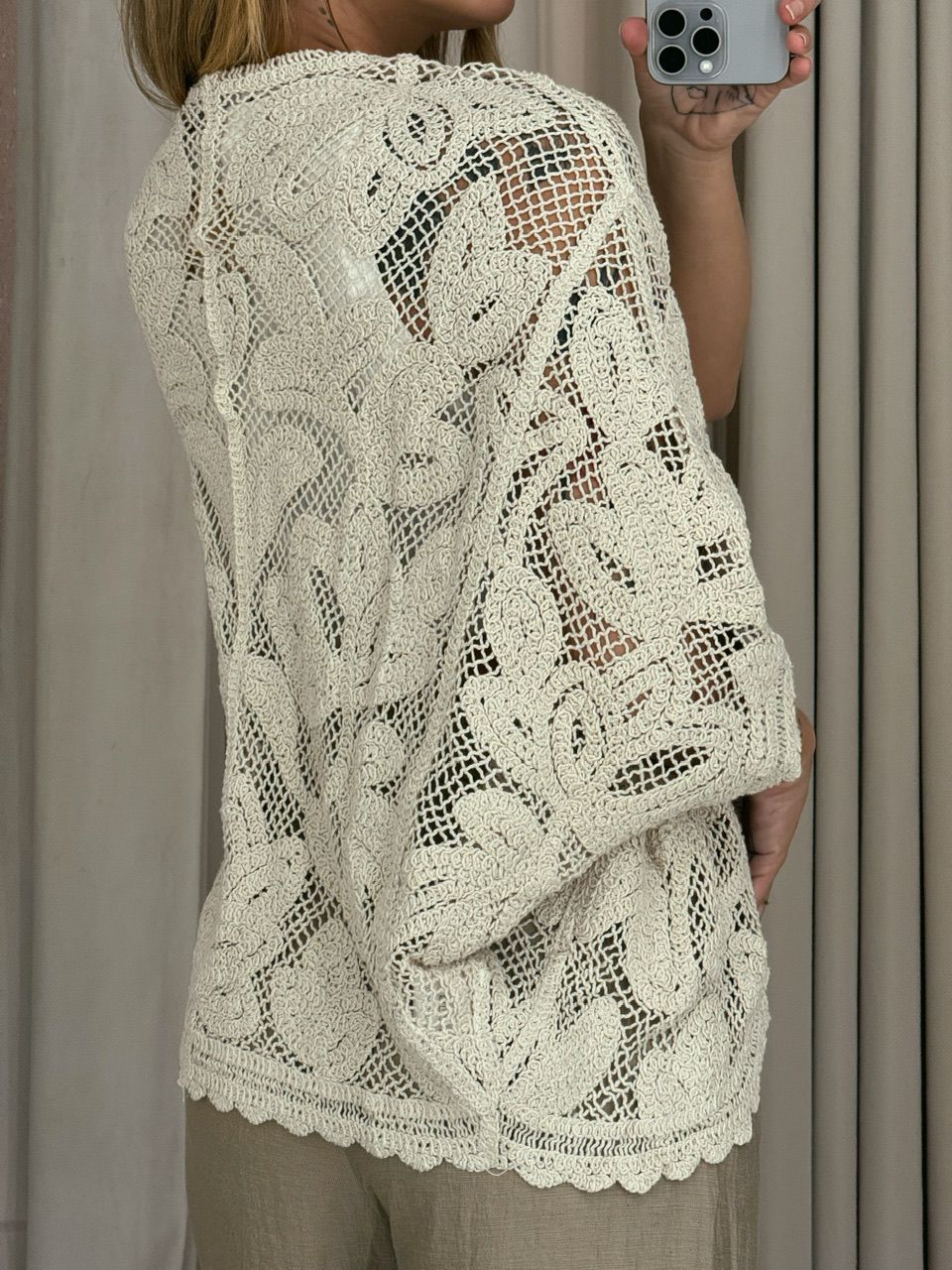 KIMONO MABEL CROCHÊ CRU