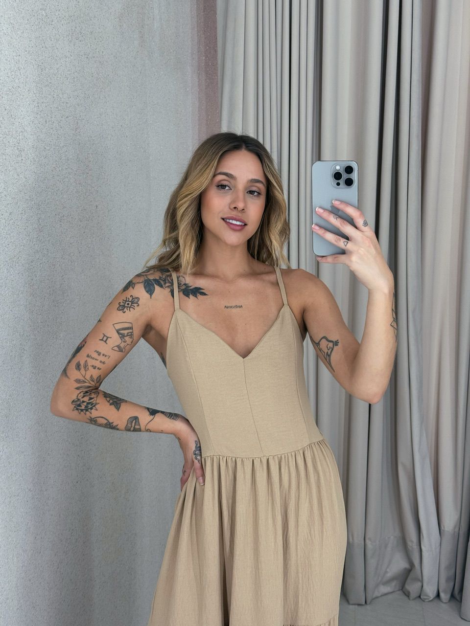  VESTIDO PÉROLA ALÇA NUDE