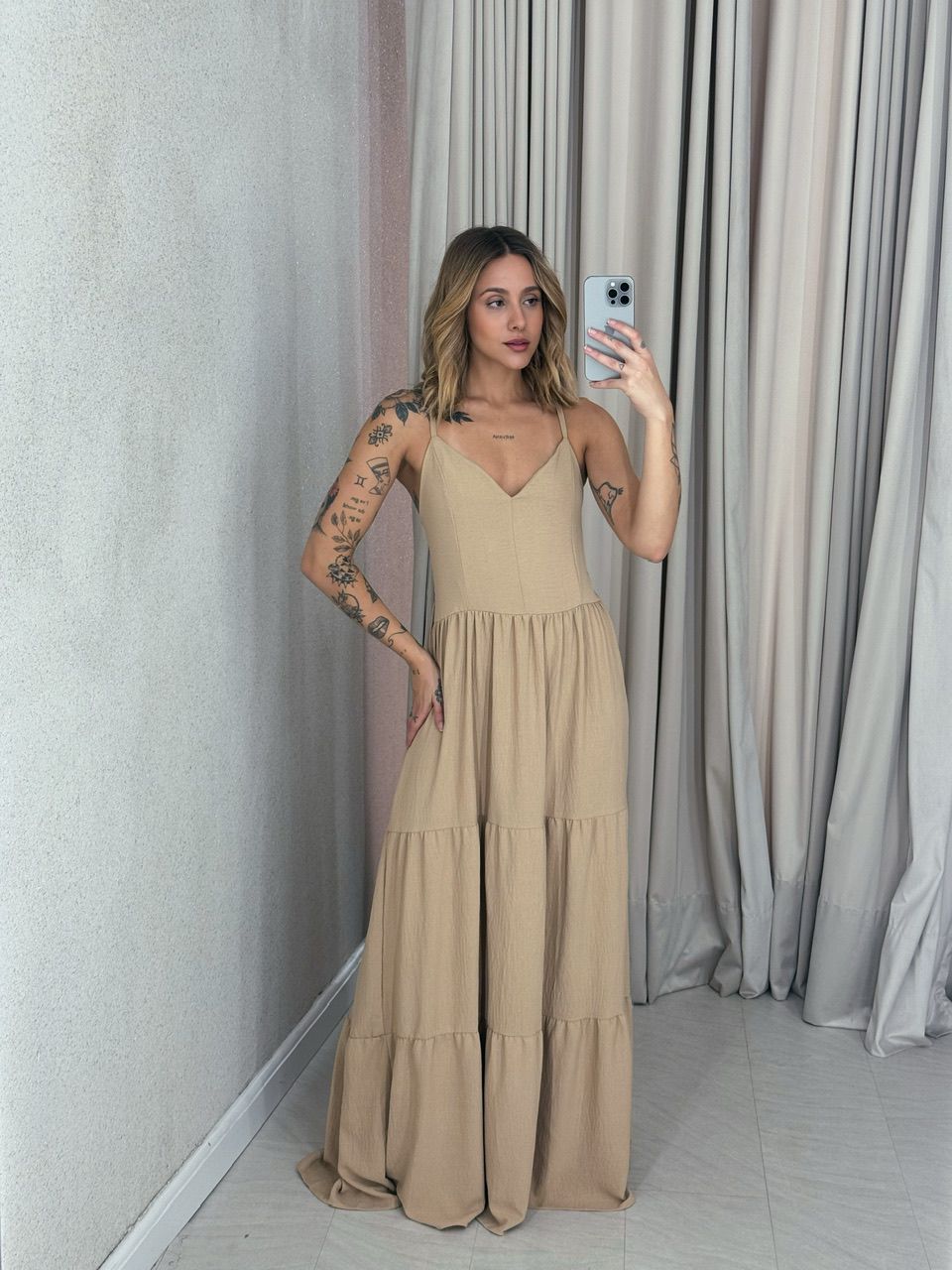  VESTIDO PÉROLA ALÇA NUDE - 0056620049 - CAROLLA FERRARO