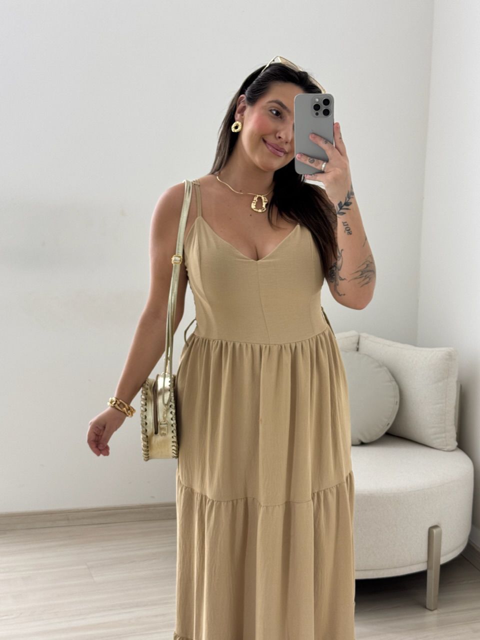  VESTIDO PÉROLA ALÇA NUDE