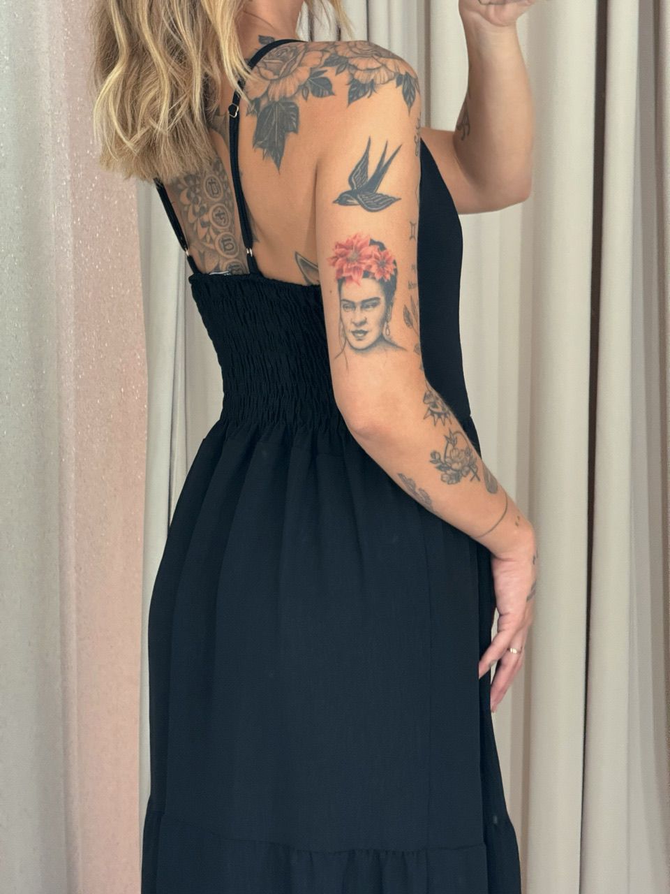  VESTIDO PÉROLA ALÇA PRETO