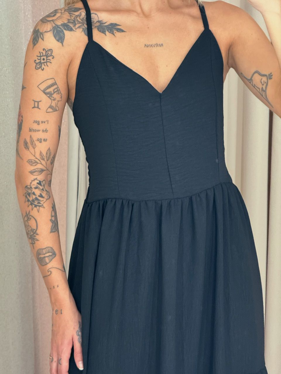  VESTIDO PÉROLA ALÇA PRETO