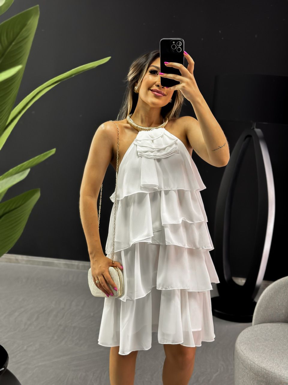 VESTIDO MIA CURTO BABADO OFF