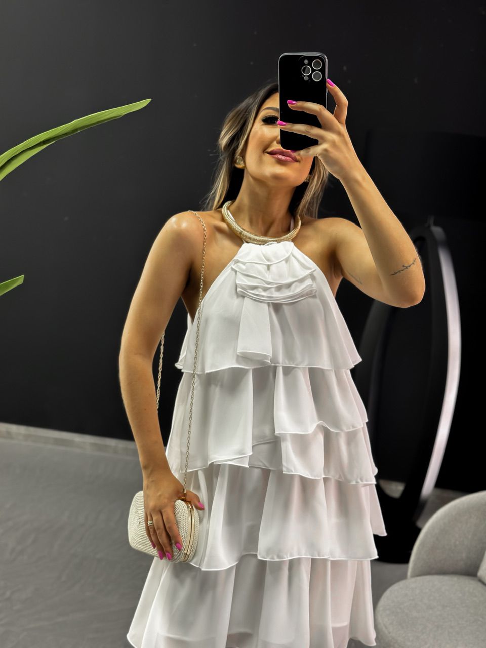 VESTIDO MIA CURTO BABADO OFF