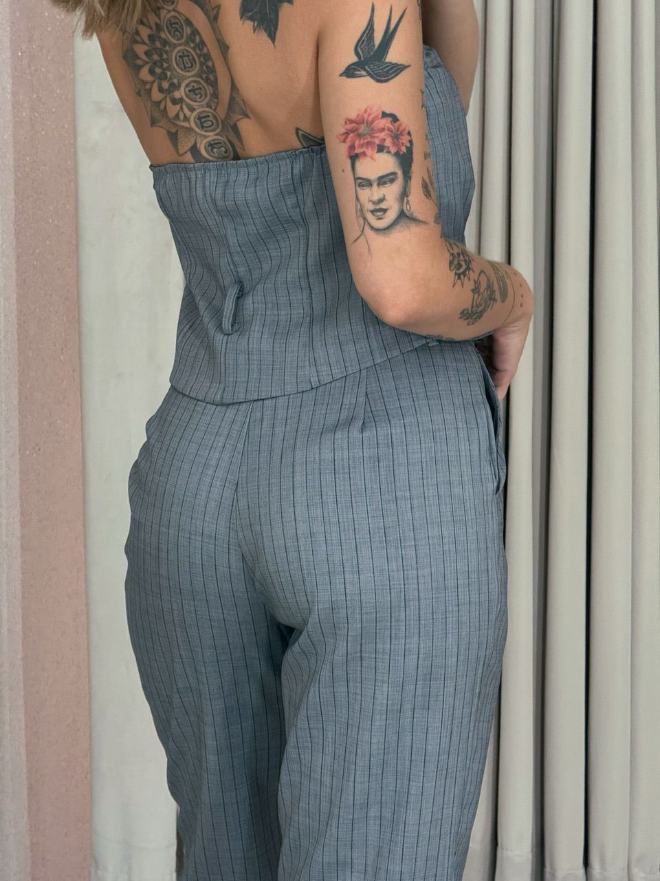 CONJUNTO PALOMA RISCA DE GIZ Cinza