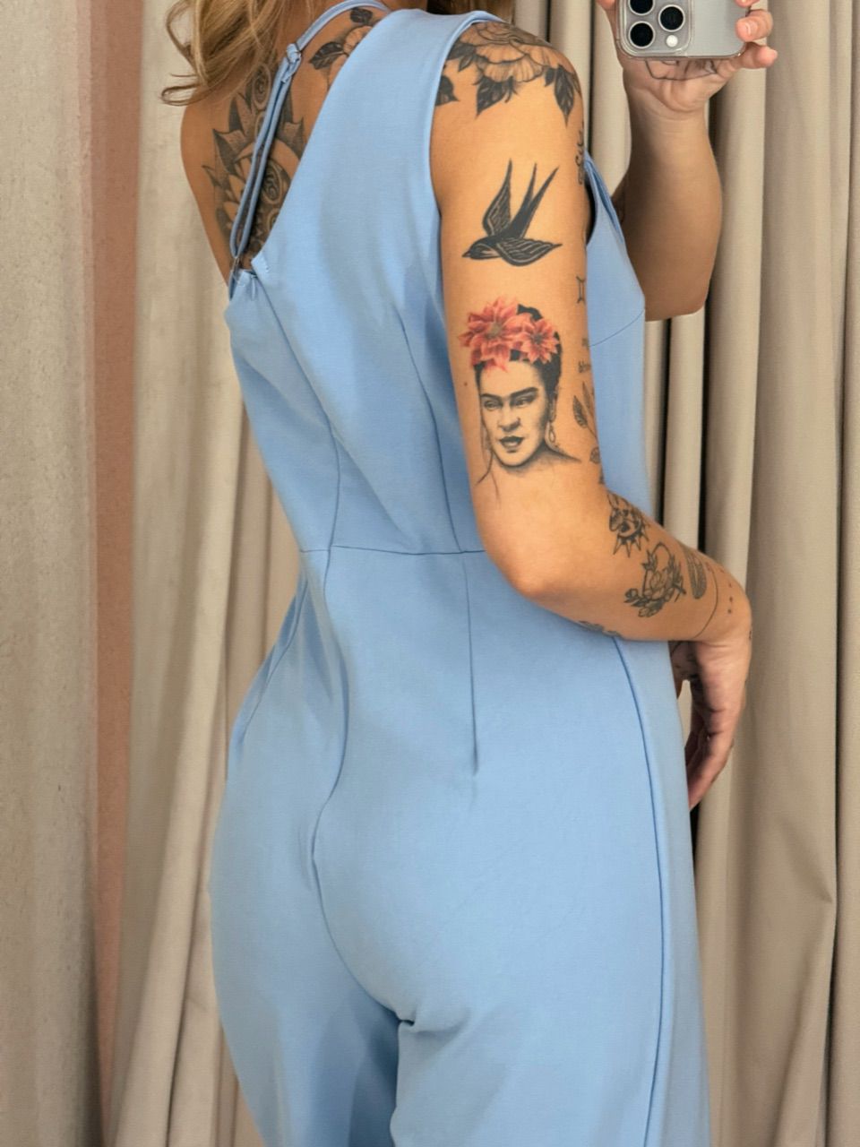 MACACÃO AGNES NULA MANGA AZUL