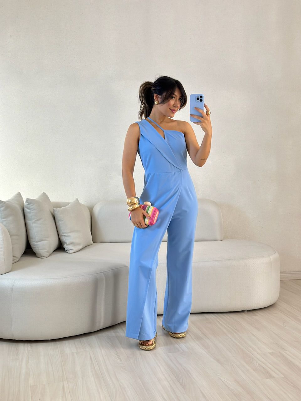 MACACÃO AGNES NULA MANGA AZUL - 0057840109 - CAROLLA FERRARO