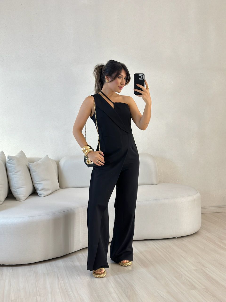 MACACÃO AGNES NULA MANGA PRETO - 0057840032 - CAROLLA FERRARO