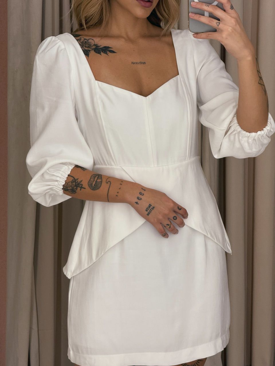 VESTIDO ANGELITA MANGA BUFANTE OFF