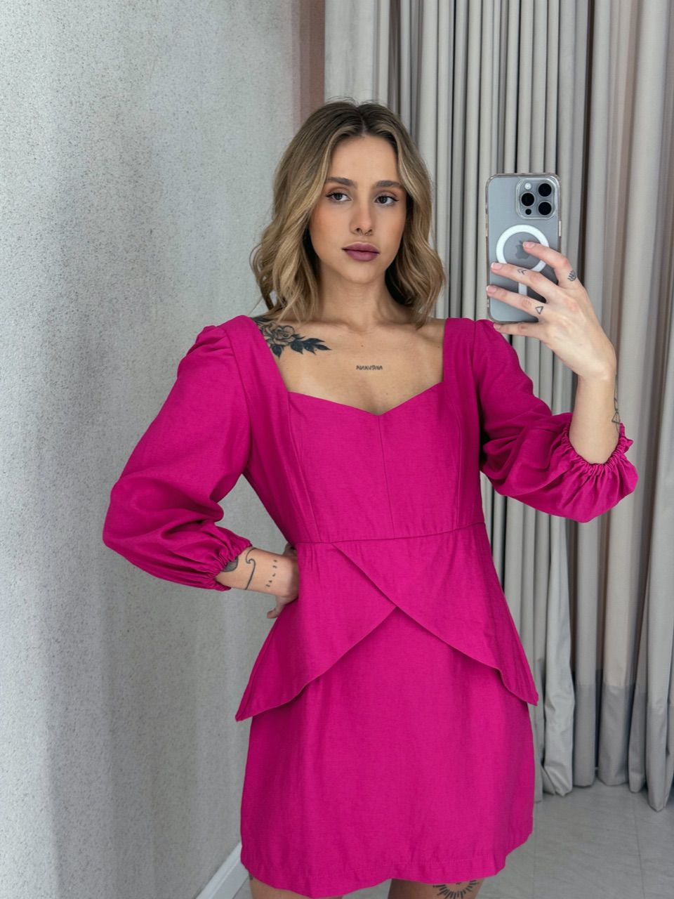 VESTIDO ANGELITA MANGA BUFANTE PINK