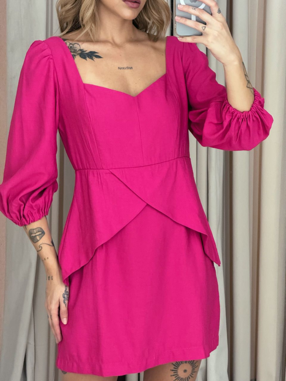 VESTIDO ANGELITA MANGA BUFANTE PINK