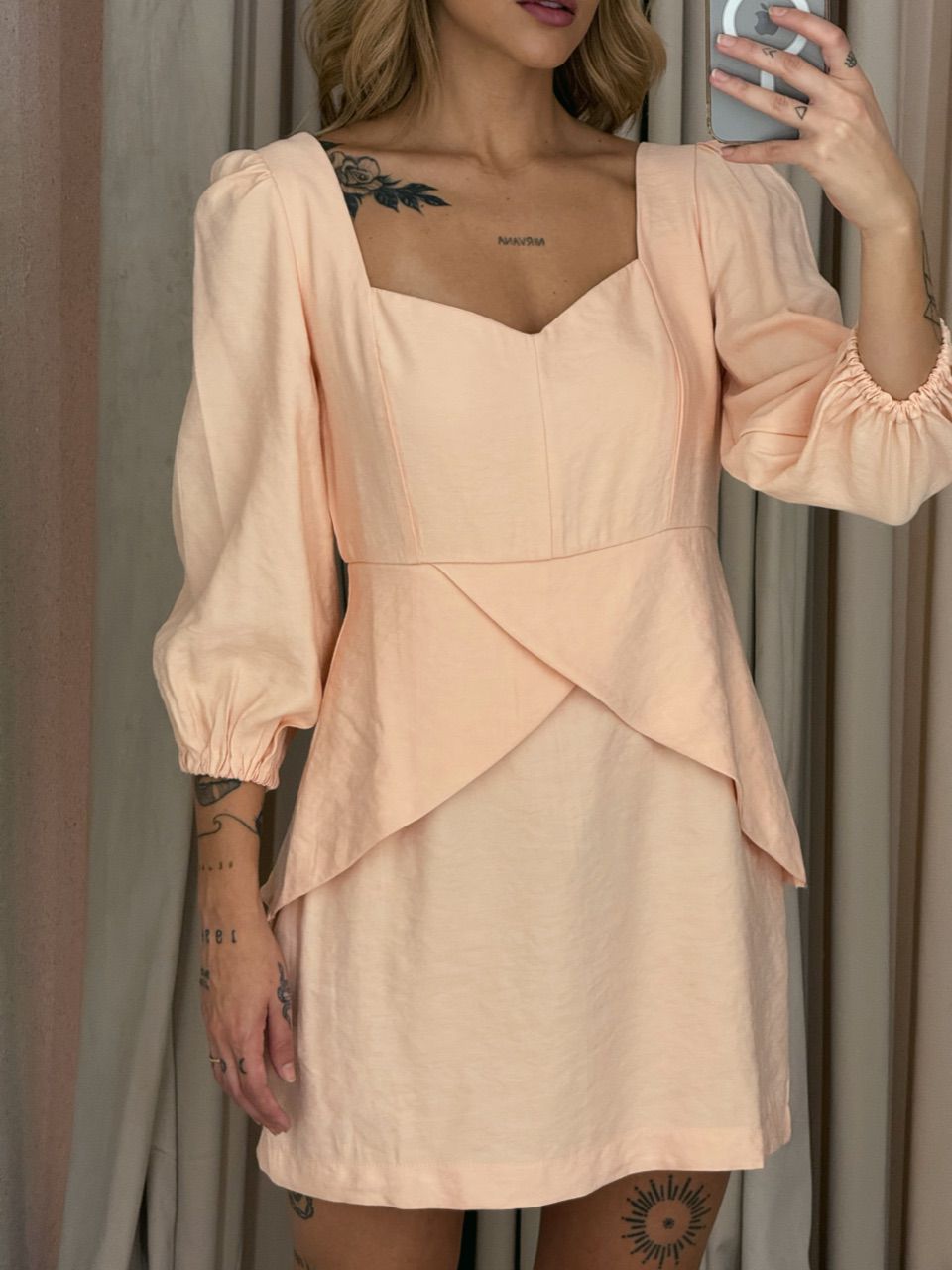 VESTIDO ANGELITA MANGA BUFANTE SALMÃO