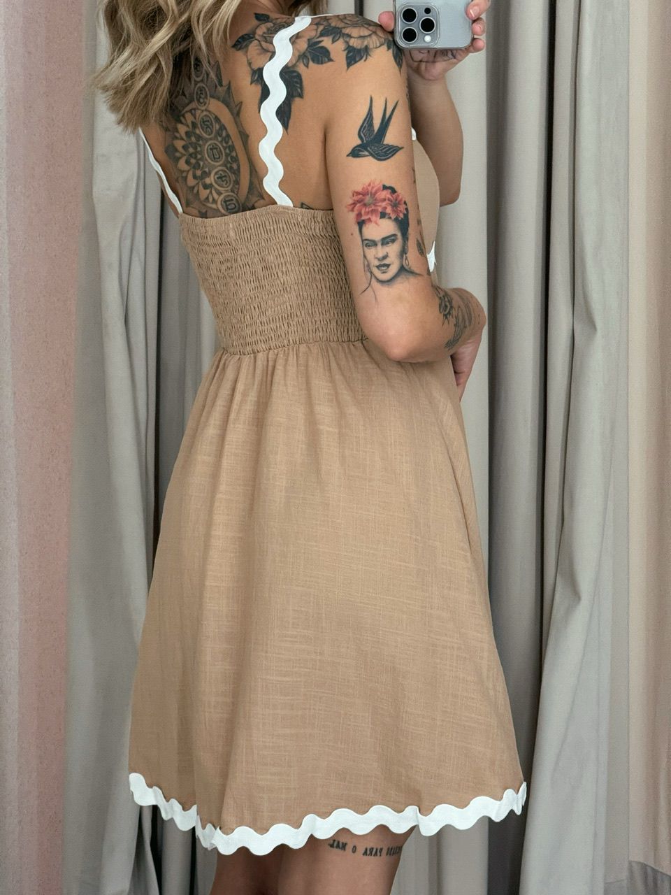 VESTIDO DANDARA CURTO NUDE