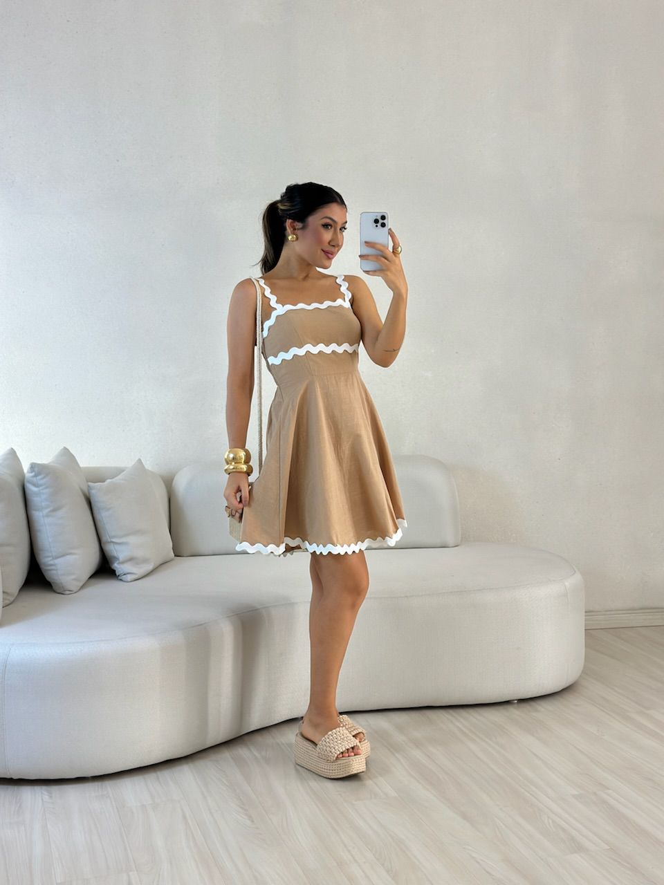 VESTIDO DANDARA CURTO NUDE - 0057860049 - CAROLLA FERRARO