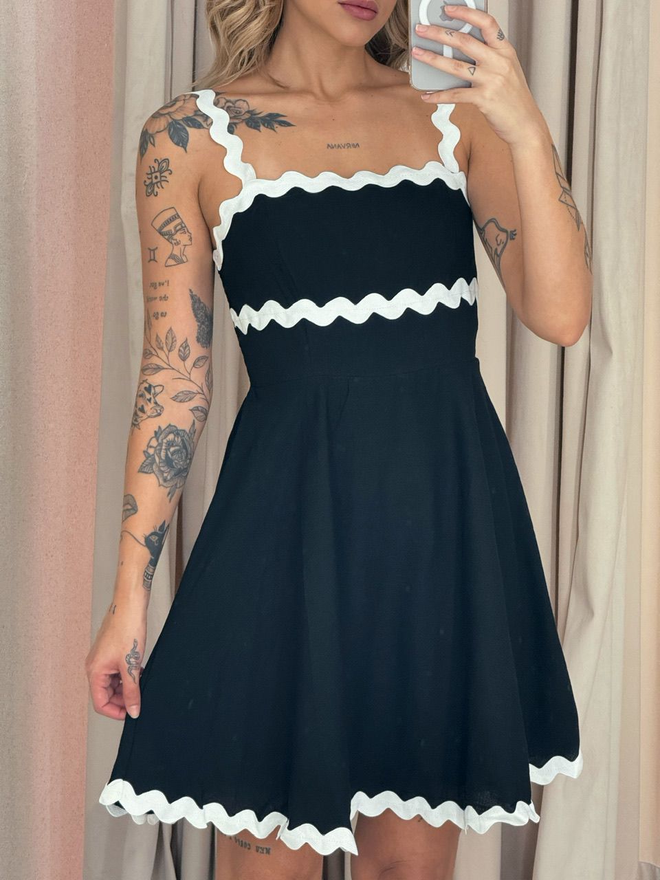 VESTIDO DANDARA CURTO PRETO