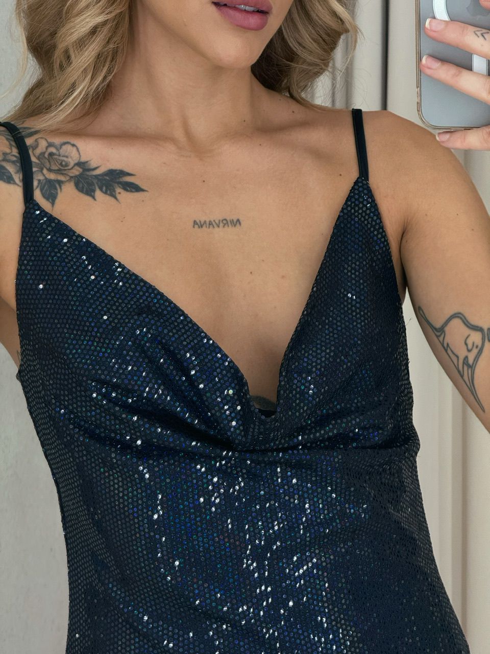 VESTIDO FERNANDA BRILHO MARINHO