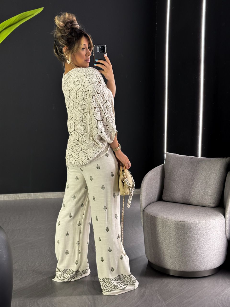 CALÇA LAURA ÉTNICA CRU