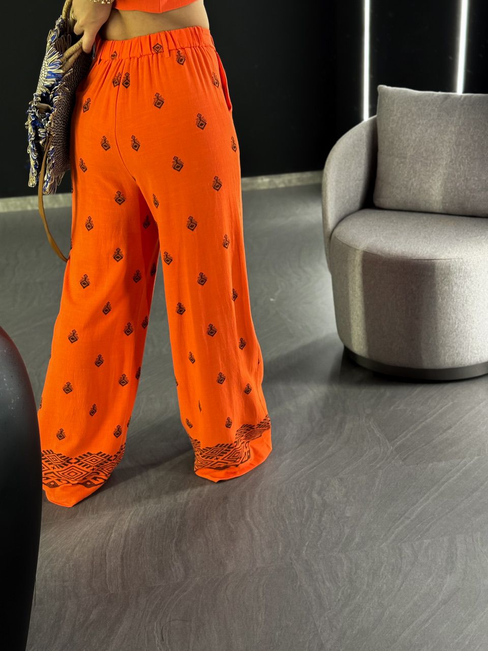 CALÇA LAURA ÉTNICA LARANJA