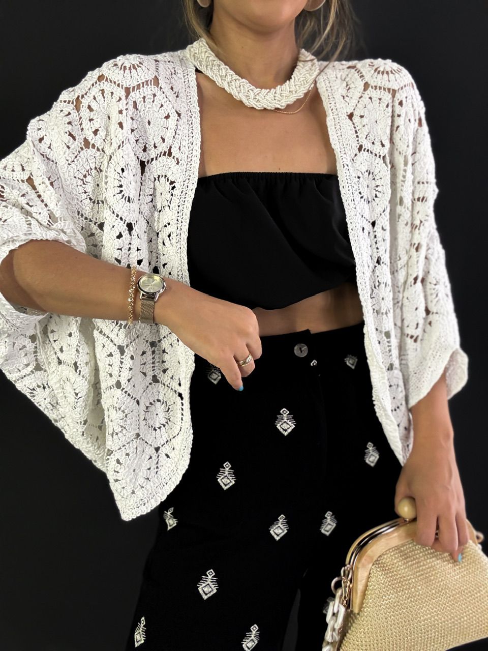 KIMONO MAITÊ CROCHÊ OFF - 0048030048 - CAROLLA FERRARO