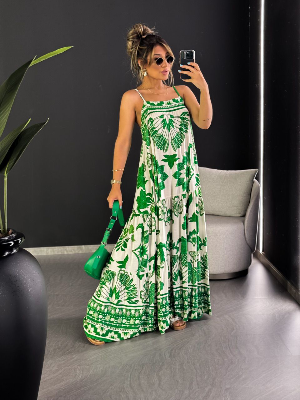 VESTIDO IPANEMA ALCINHA VERDE - 0033390014 - CAROLLA FERRARO
