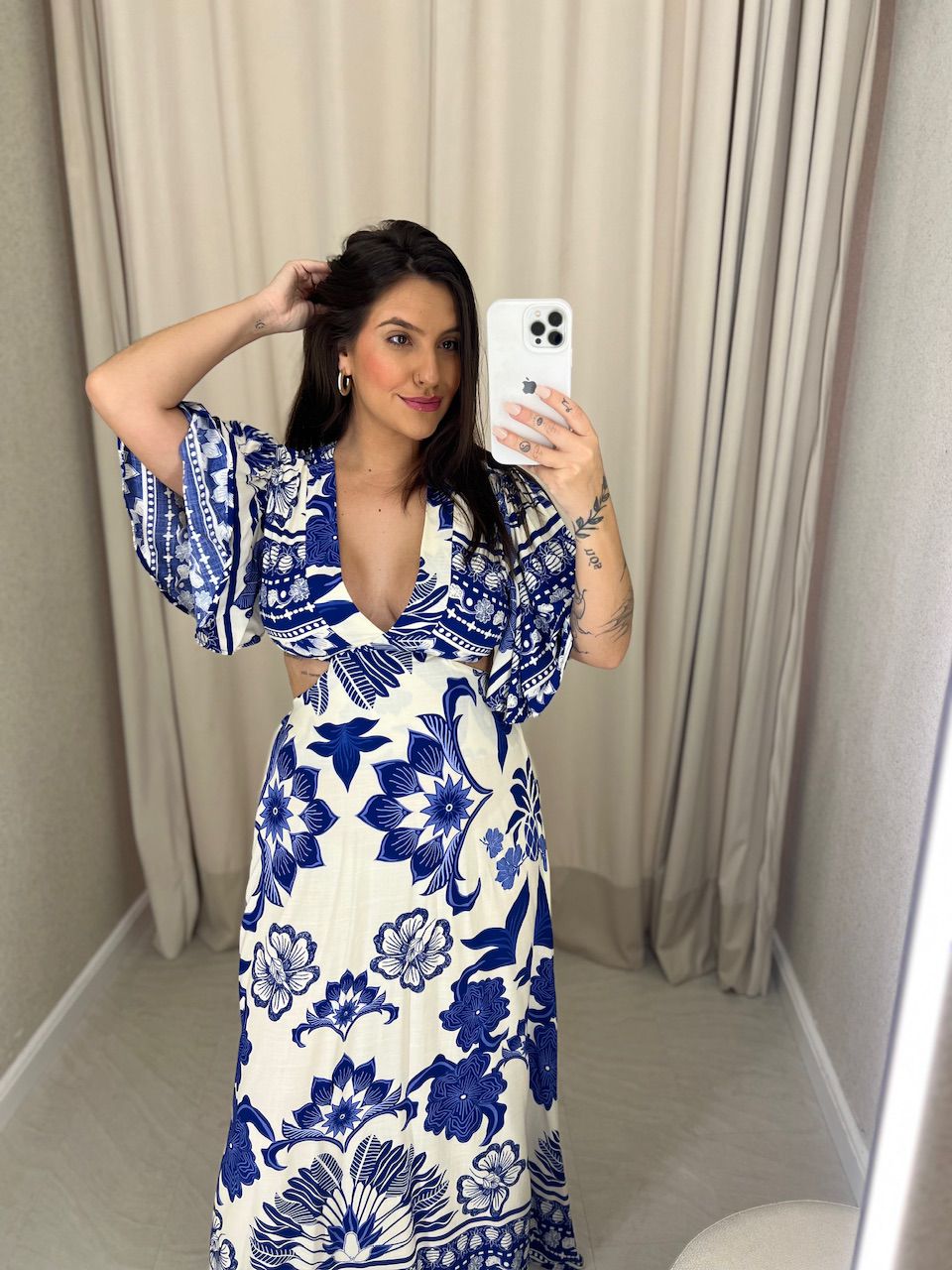VESTIDO IPANEMA MANGA AZUL
