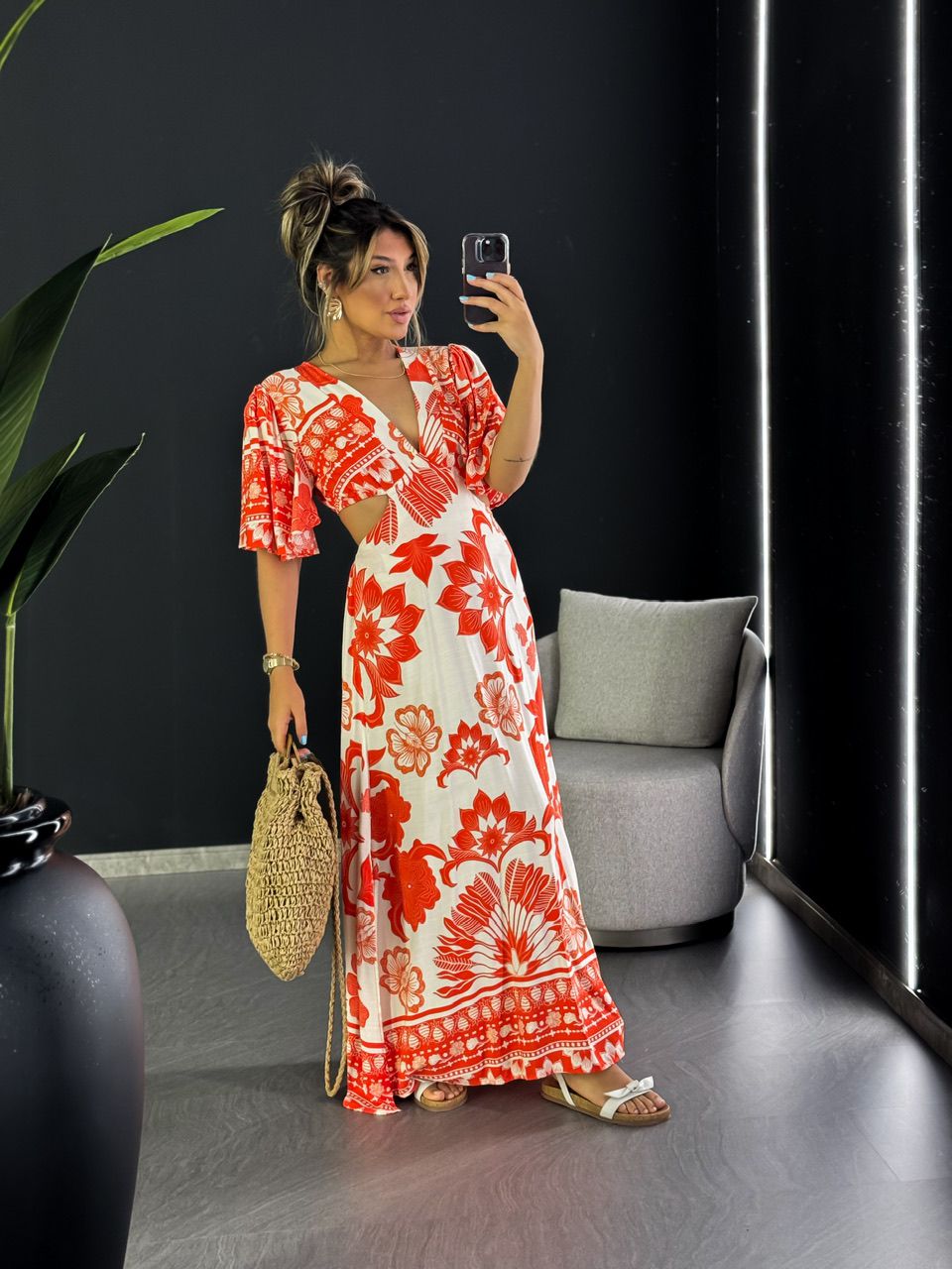VESTIDO IPANEMA MANGA LARANJA