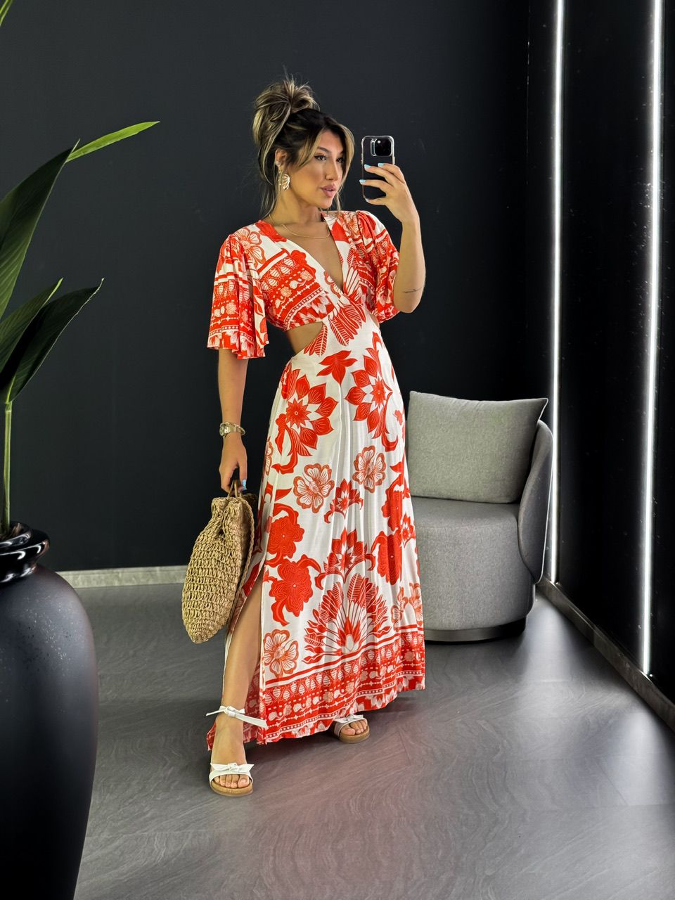 VESTIDO IPANEMA MANGA LARANJA