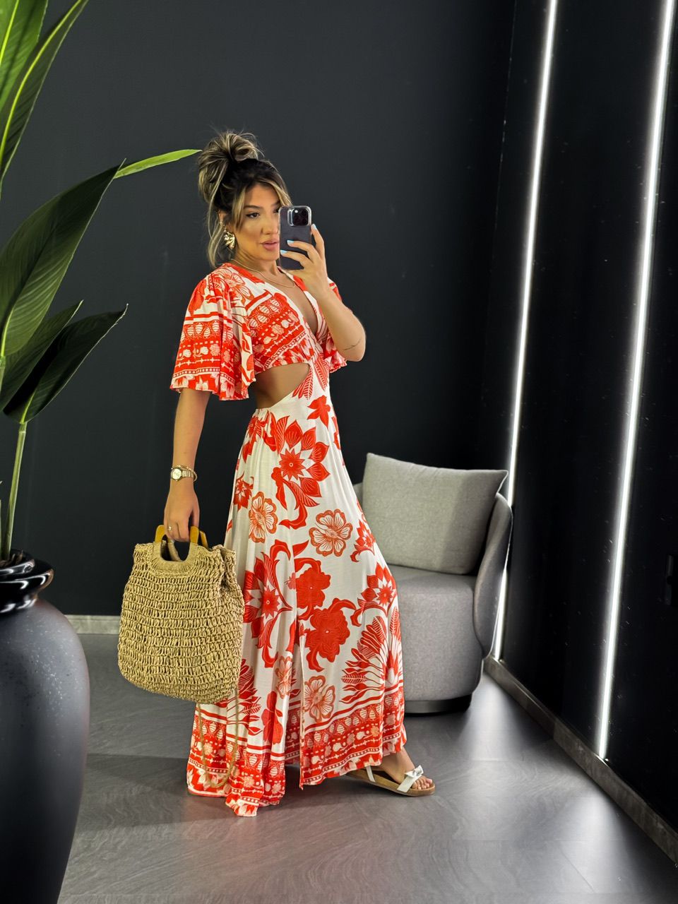 VESTIDO IPANEMA MANGA LARANJA