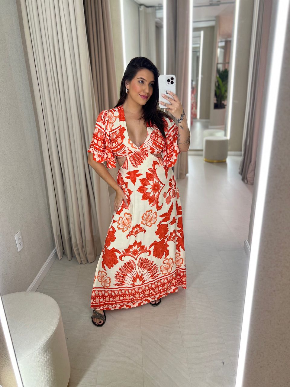 VESTIDO IPANEMA MANGA LARANJA