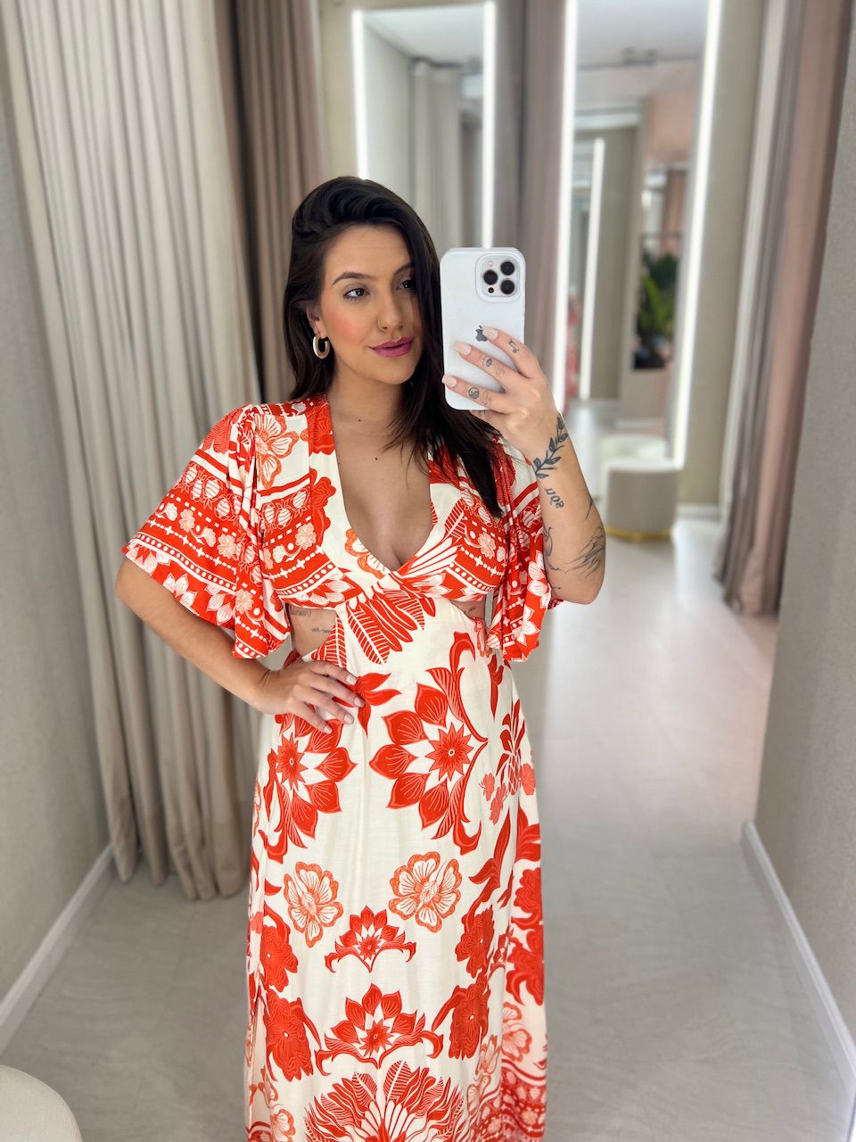 VESTIDO IPANEMA MANGA LARANJA