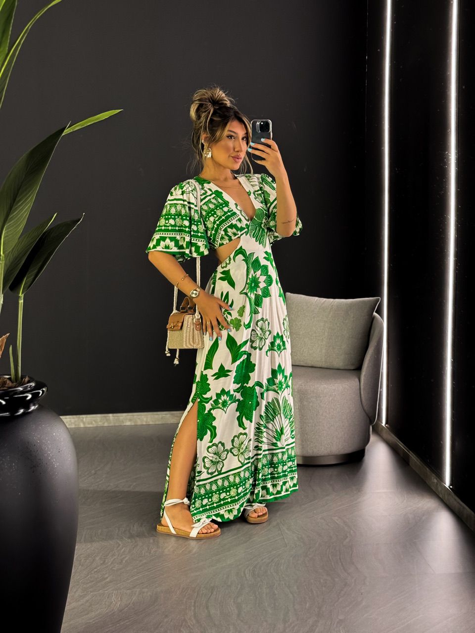 VESTIDO IPANEMA MANGA VERDE