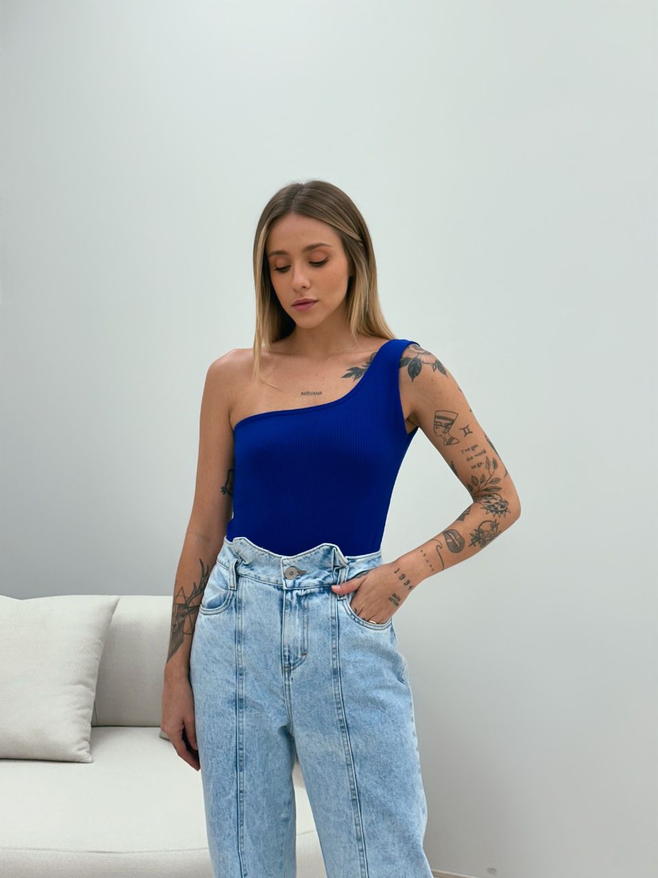BODY NULA MANGA AZUL BIC - 0047760288 - CAROLLA FERRARO