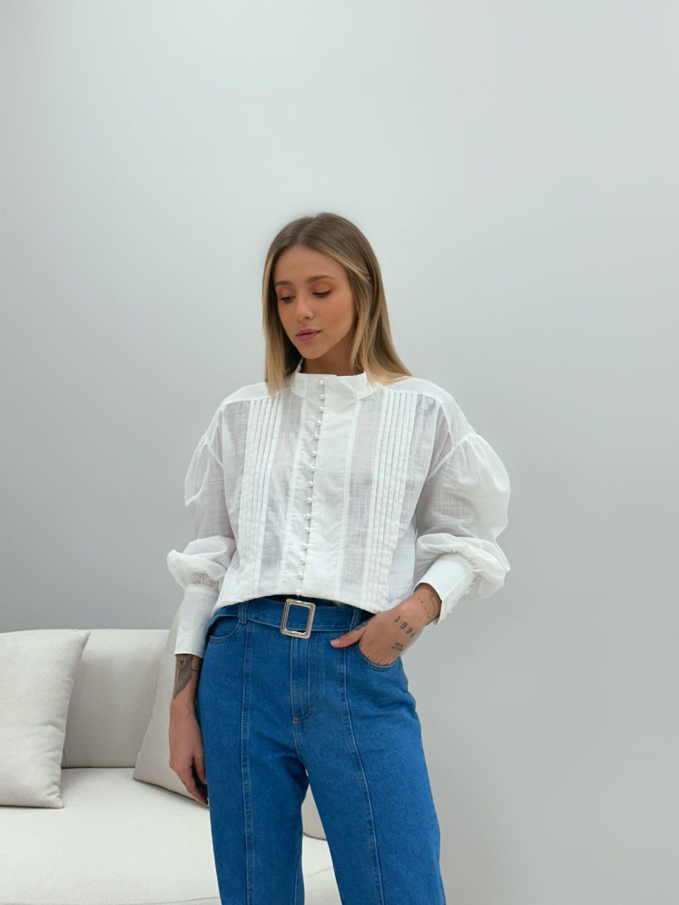 CAMISA BOTÕES PÉROLA OFF - 0049100048 - CAROLLA FERRARO