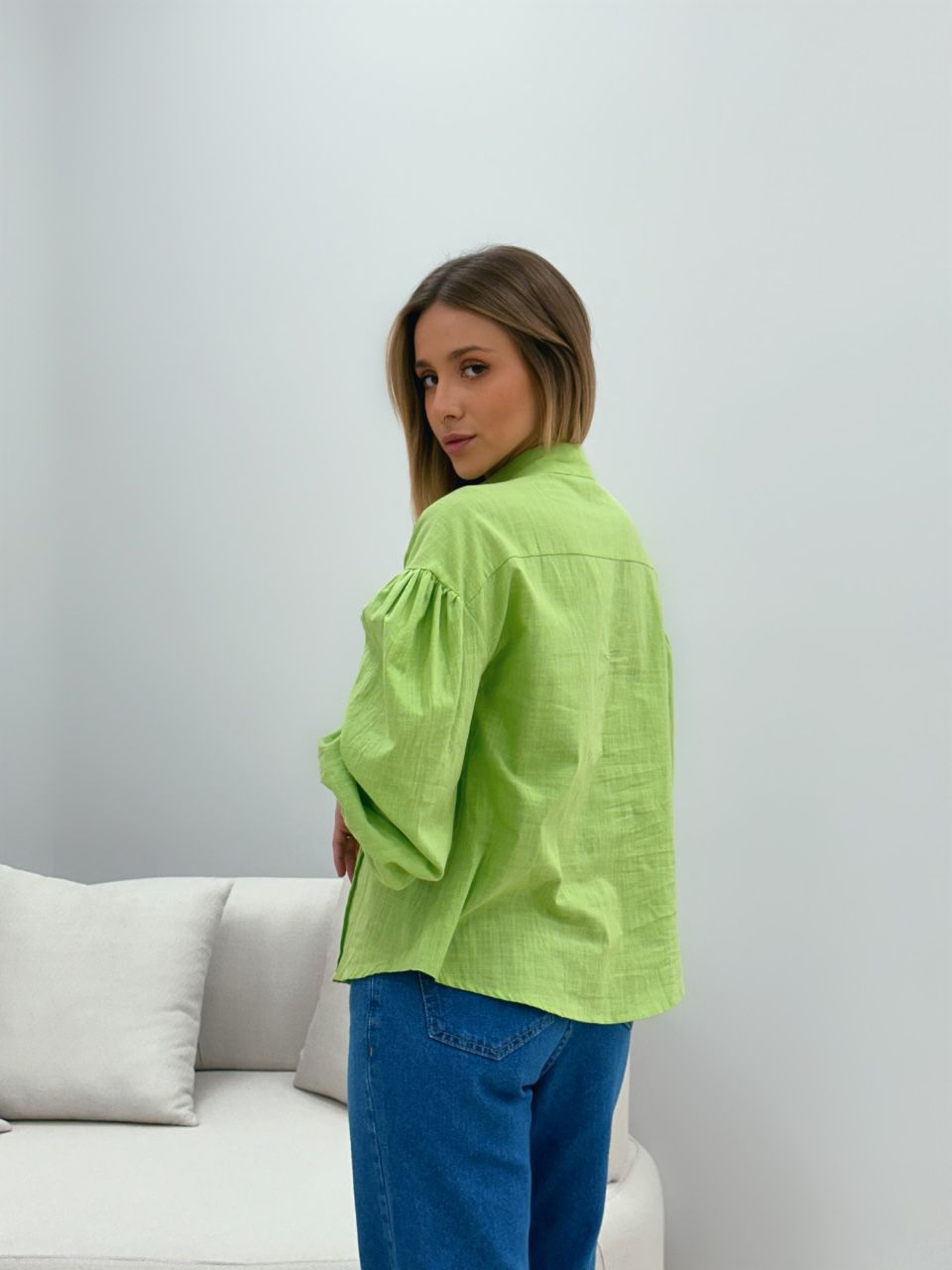 CAMISA BOTÕES PÉROLA VERDE