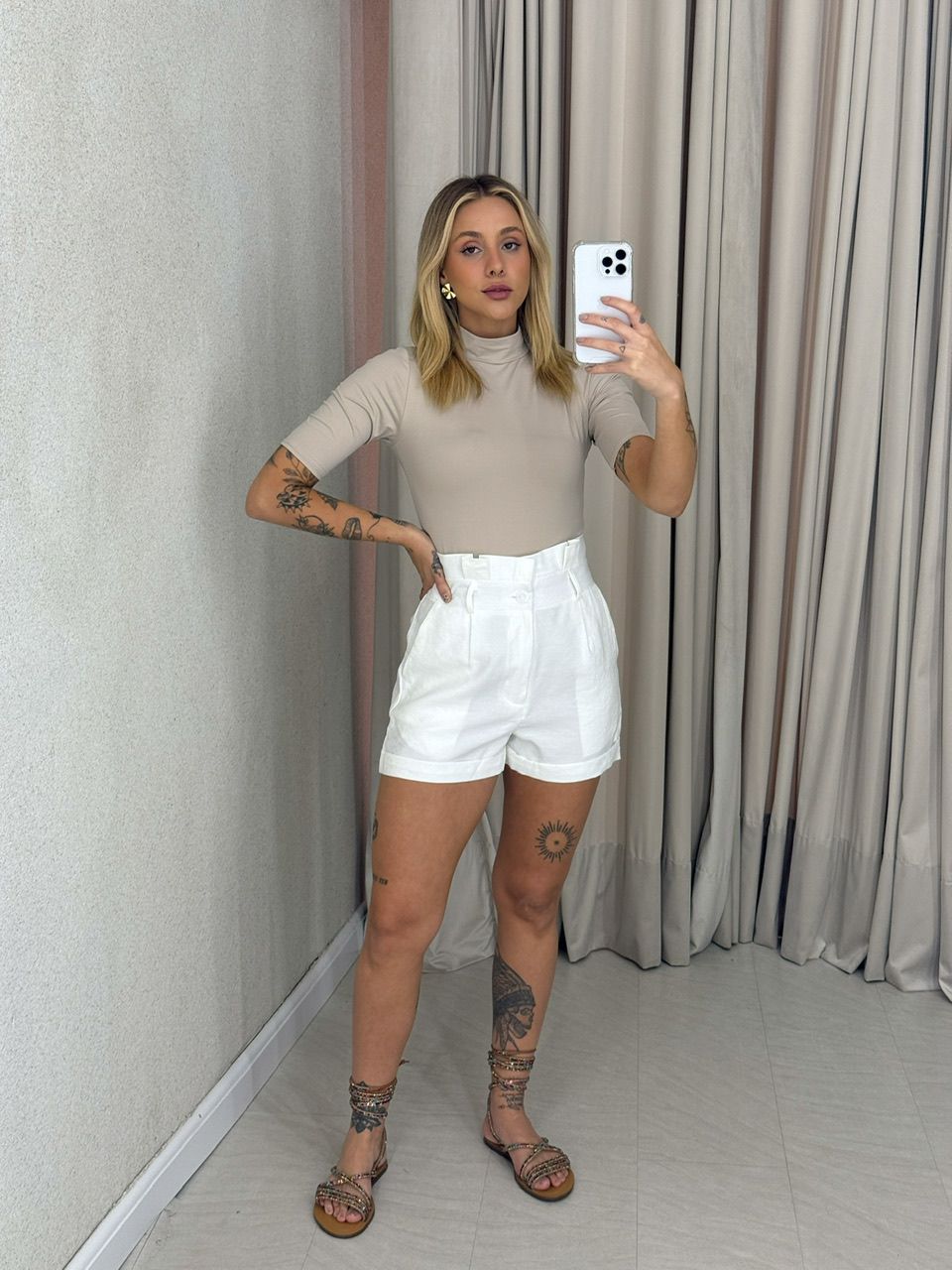 BLUSA HANA GOLA AREIA