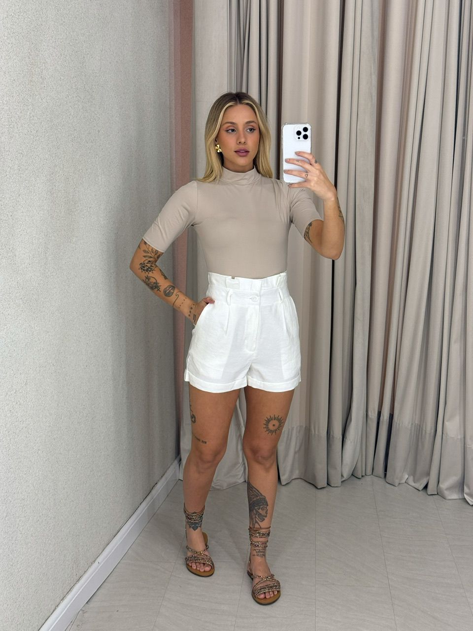 BLUSA HANA GOLA AREIA