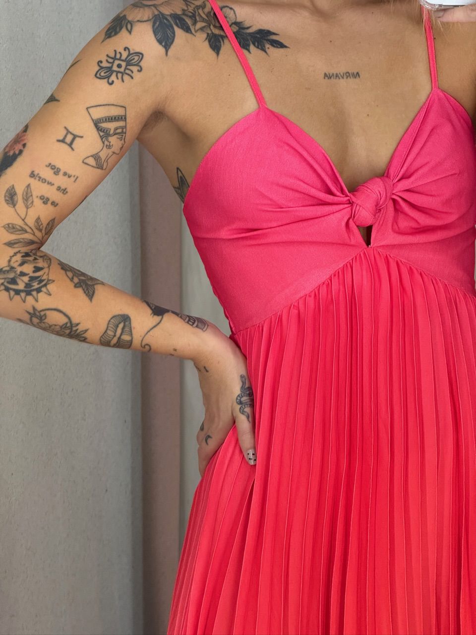VESTIDO NORONHA PLISSADO PINK
